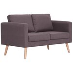 vidaXL Canapé à 2 places tissu taupe