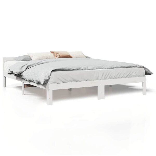 vidaXL Cadre de lit sans matelas blanc 180x200 cm bois massif de pin