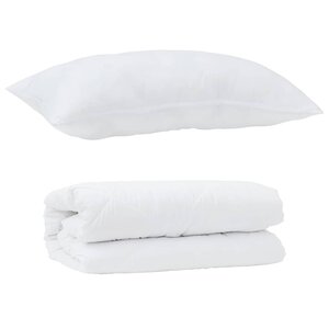 vidaXL Duvet avec Oreiller 2 Pièces Blanc 135 x 200 cm Microfibre