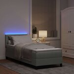 vidaXL Lit à ressort LED avec matelas Gris clair 80 x 200 cm Velours