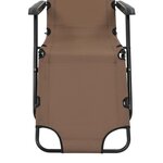 vidaXL Chaises longues pliables 2 Pièces avec repose-pied Acier Marron