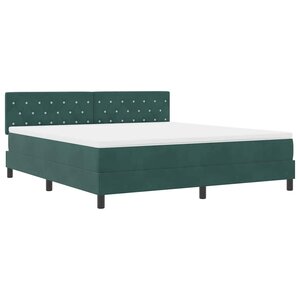 vidaXL Lit à ressorts avec matelas Vert foncé 180 x 200 cm tissu