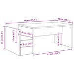 vidaXL Table basse Chêne artisanal 90 x 45 x 35 cm Bois d'ingénierie