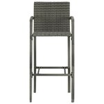 vidaXL Ensemble de bar d'extérieur 5 Pièces accoudoir Résine tressée Gris