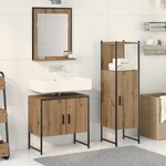 vidaXL Ensemble de meuble de salle de bain 3 pièces en chêne artisan en bois d'ingénierie
