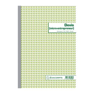 Manifold Devis Micro-entrepreneur 29 7x21cm 50 Feuillets Dupli Autocopiants - X 5 - Exacompta