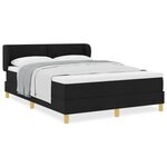 Lit Box Spring vidaXL avec Matelas - Noir  160x200 cm  Tissu