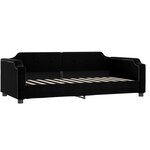 vidaXL Lit de jour avec gigogne et matelas noir 100x200 cm tissu