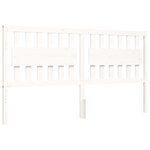 vidaXL Cadre de lit avec tête de lit blanc Super King Size bois massif
