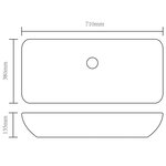 vidaXL Lavabo 71 x 38 x 13 5 cm Céramique Doré