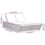 vidaXL Chaise longue double avec coussins beige résine tressée