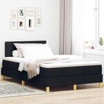 vidaXL Lit à ressorts avec coussin Noir 120 x 190 cm tissu