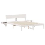 vidaXL Cadre de lit avec tête de lit Blanc 160 x 200 cm Pin massif