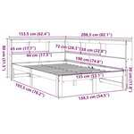 vidaXL Lit bibliothèque sans matelas blanc 135x190 cm bois pin massif