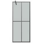vidaXL Paroi de douche avec étagère Noir 100x195cm Verre ESG&Aluminium