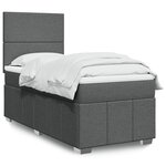 vidaXL Sommier à lattes de lit avec matelas Gris foncé 100x200cm Tissu
