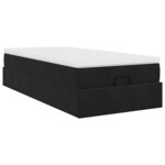 vidaXL Cadre de lit ottoman avec matelas noir 90x190 cm velours