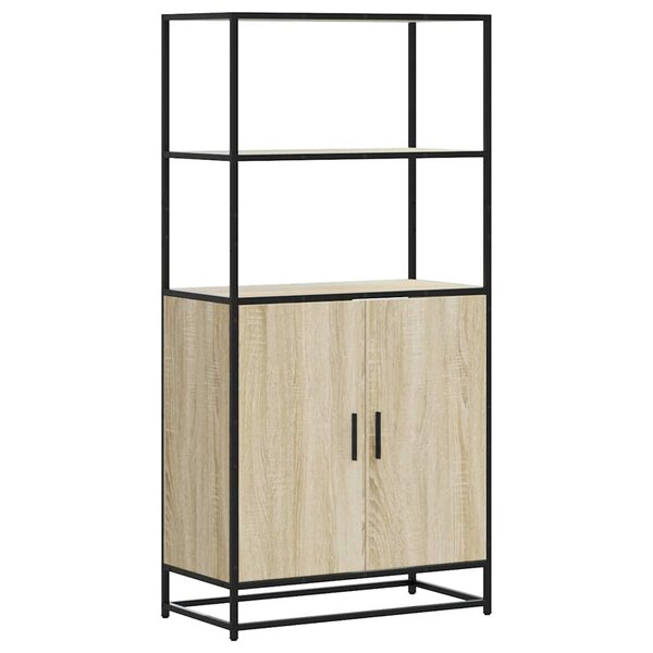 vidaXL Buffet haut chêne sonoma 68x35x139 cm bois d'ingénierie métal