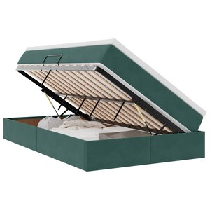 vidaXL Lit avec rangement et matelas Vert foncé 120 x 200 cm Velours