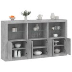 vidaXL Buffet avec lumières LED gris béton 181 5x37x100 cm