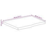 vidaXL Dessus de table 70x40x2 5 cm bord vivant bois massif manguier