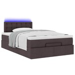VidaXL Cadre de lit ottoman avec matelas marron foncé 120x190 cm tissu