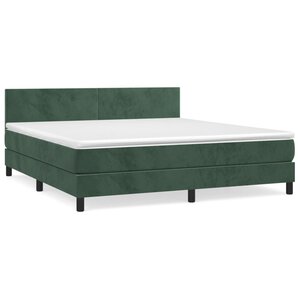 vidaXL Sommier à lattes de lit et matelas Vert foncé 160x200cm Velours