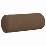 vidaXL Coussins d'accent 2 Pièces Marron Ø 15 x 40 cm tissu
