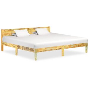 vidaXL Cadre de lit sans matelas Bois de récupération massif 200x200cm