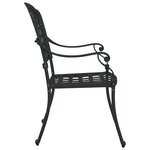 Chaises de jardin vidaXL 2 Pièces Noires en aluminium moulé