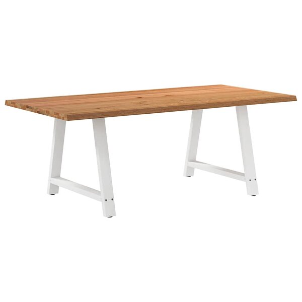 vidaXL Table à manger bord naturel bois massif chêne rectangulaire