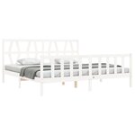 vidaXL Cadre de lit sans matelas blanc 200x200 cm bois massif de pin