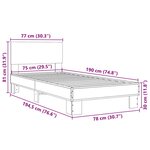 vidaXL Cadre de lit sans matelas chêne marron 75x190 cm