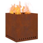 vidaXL Foyer sans fumée Marron 48 x 48 x 50 cm Acier patiné