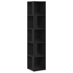vidaXL Étagères d'angle Chêne noir 33 x 33 x 164 5 cm
