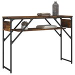 vidaXL Table console avec étagère chêne fumé 105x30x75 cm