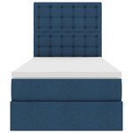 vidaXL Lit avec rangement et matelas Bleu 100 x 200 cm Polyester