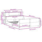 vidaXL Cadre de lit sans matelas 160x200 cm bois massif de pin