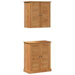 vidaXL Ensemble de mobilier de salle de bain avec étagère 2 Pièces Marron