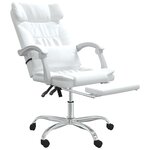 vidaXL Fauteuil de massage inclinable de bureau Blanc Similicuir