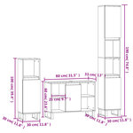 vidaXL Ensemble de meubles salle de bain 3 Pièces noir bois d'ingénierie