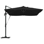 vidaXL Parasol déporté Roma avec LED Noir 352x251x265 cm Aluminium