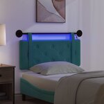 vidaXL Tête de lit suspendue Avec lumière LED Turquoise Velours