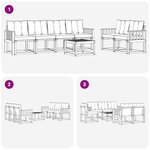 vidaXL Ensemble de canapés d'extérieur 7 pc Blanc et crème