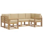 vidaXL Ensemble de canapés d'extérieur 6 pc Blanc et Beige