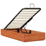vidaXL Cadre de lit ottoman Brun Ciré 90 x 190 cm Pin massif