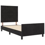vidaXL Cadre de Lit Noir 90x190 cm Velours