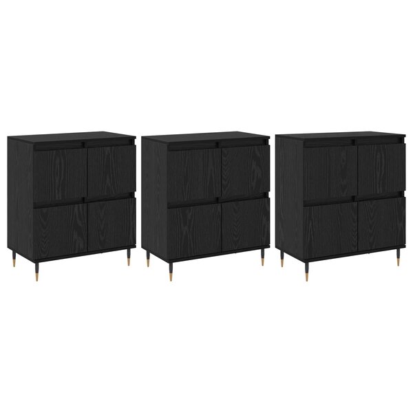 vidaXL Armoire de rangement 3 Pièces Chêne noir 60 x 35 x 70 cm