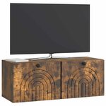 vidaXL Meuble TV mural Chêne fumé 78 5 x 31 x 30 cm Bois d'ingénierie