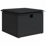 vidaXL Salon de jardin 8 Pièces avec coussins noir résine tressée